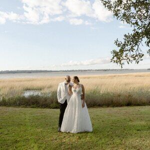 Reem Acra Custom Made Full Lace Wedding Gown - Size 10